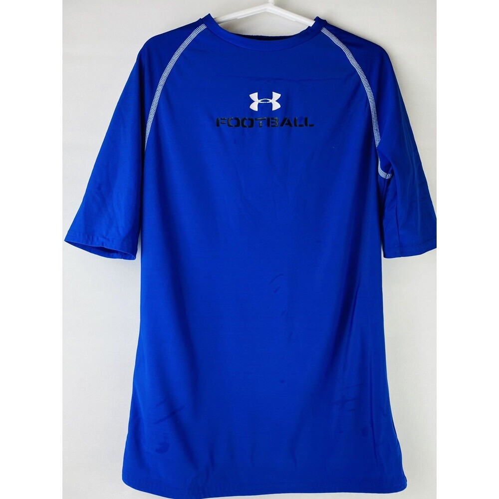 UNDER ARMOUR UA HEAT GEAR FOOTBALL Fitted Blue Short sleeve Youth L